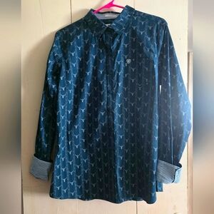 Teal XL Ariat Button Up Long Sleeve Shirt. New Without Tags.